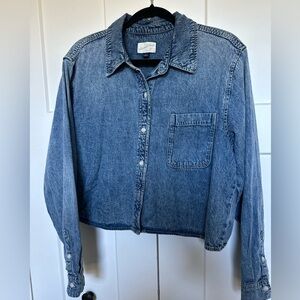 Denim Cropped Button Down